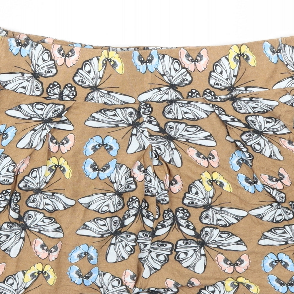 River Island Womens Multicoloured Animal Print  Cut-Off Shorts Size 8 - Stretch waistband