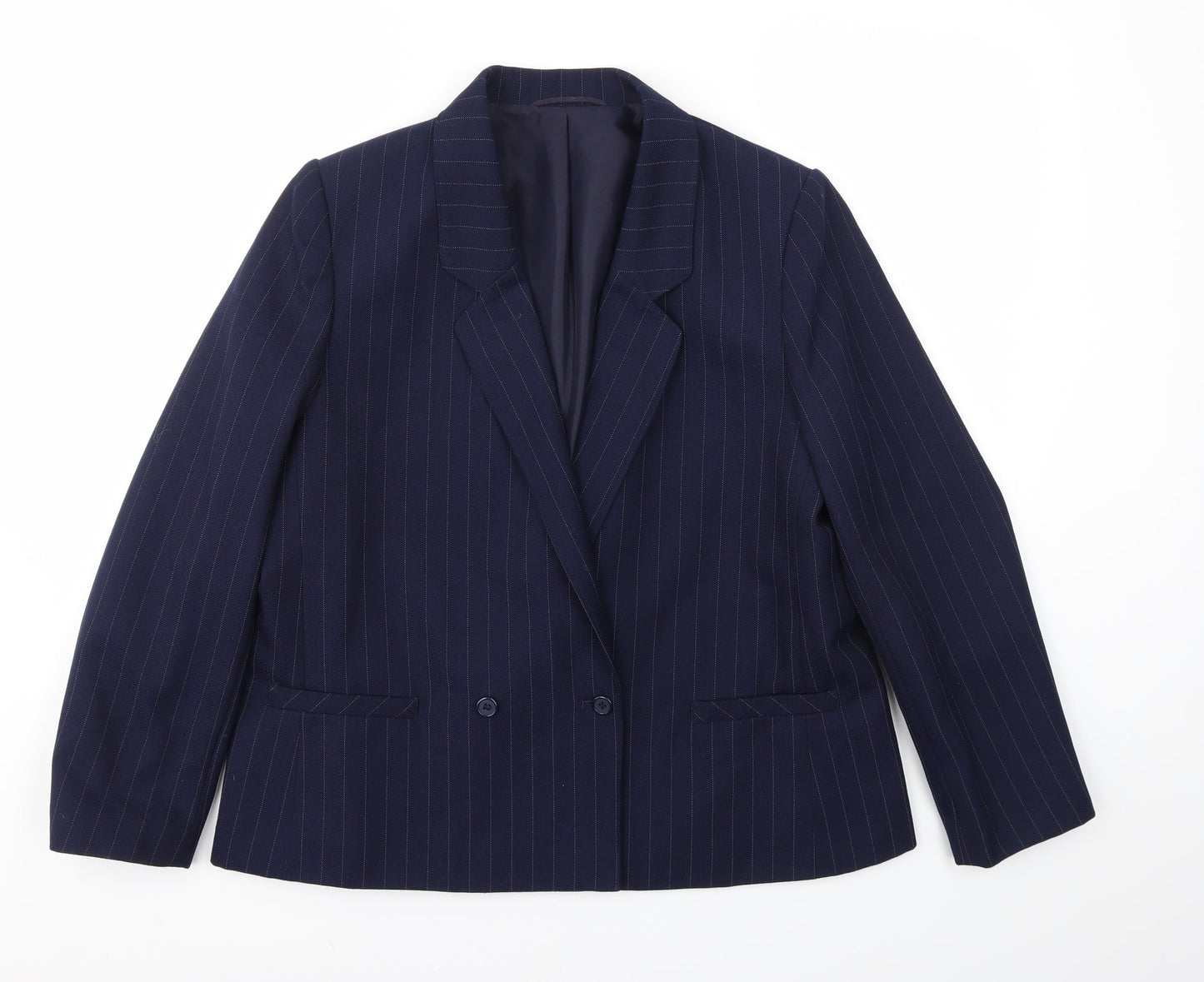 Preworn Womens Blue Striped  Jacket Blazer Size M