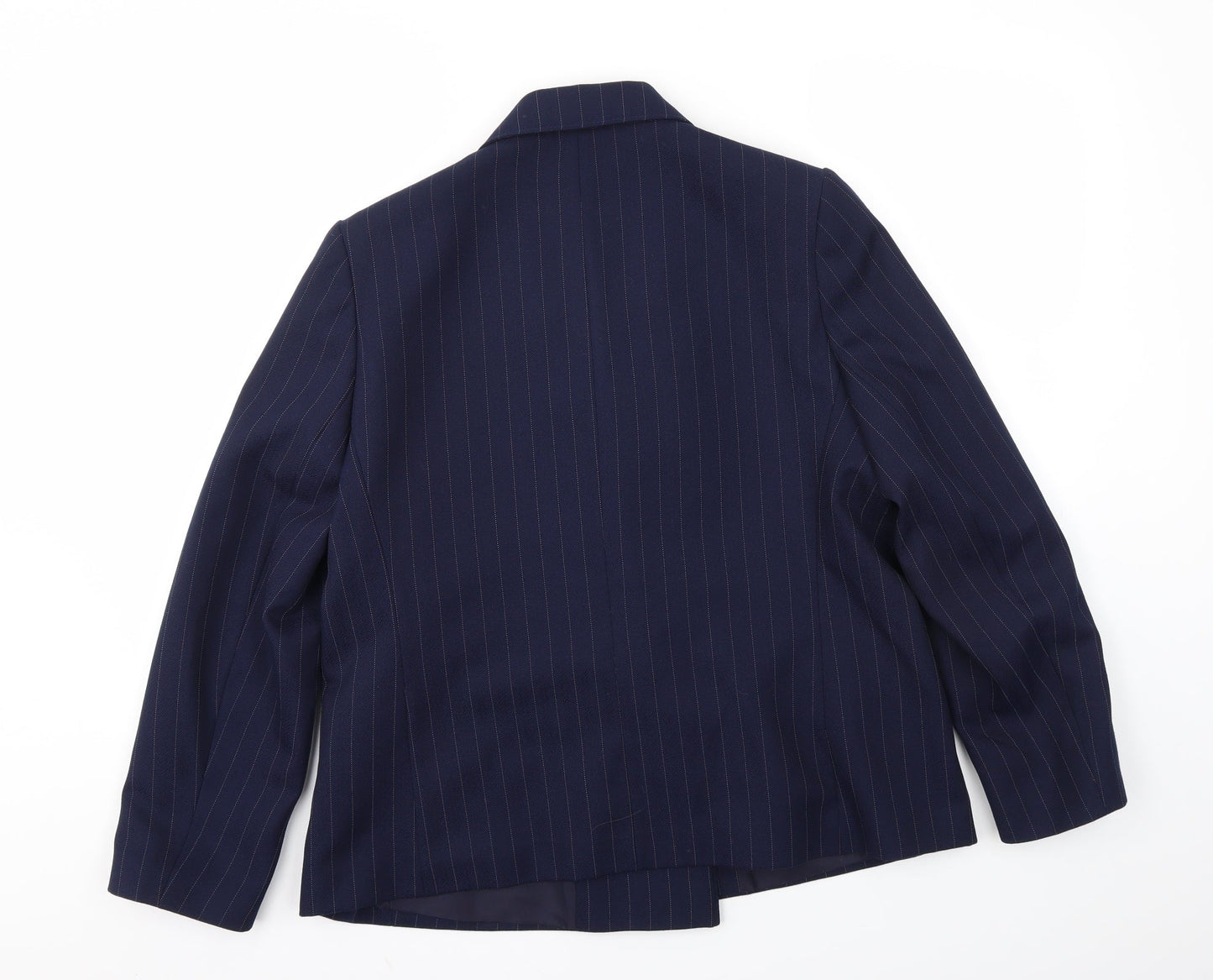 Preworn Womens Blue Striped  Jacket Blazer Size M