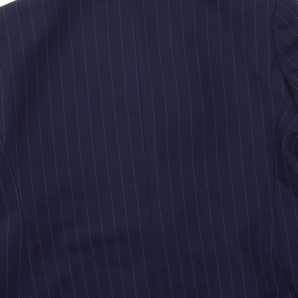 Preworn Womens Blue Striped  Jacket Blazer Size M