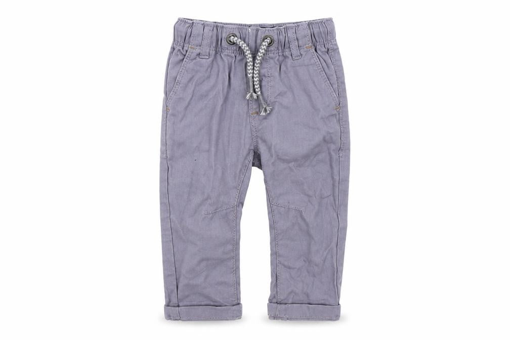 Front view of Next boys’ grey colourblock jogger trousers, size 3-6, months