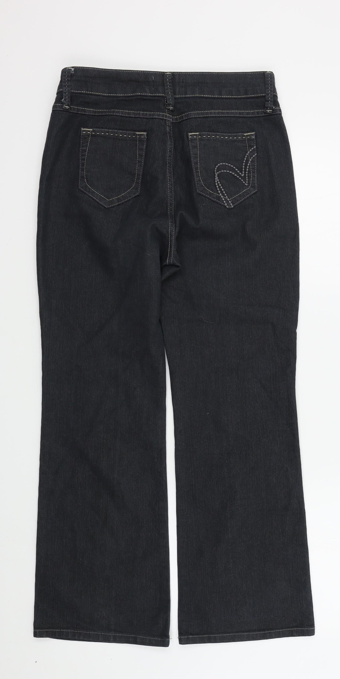 M&S Womens Black   Trousers  Size 10 L26 in