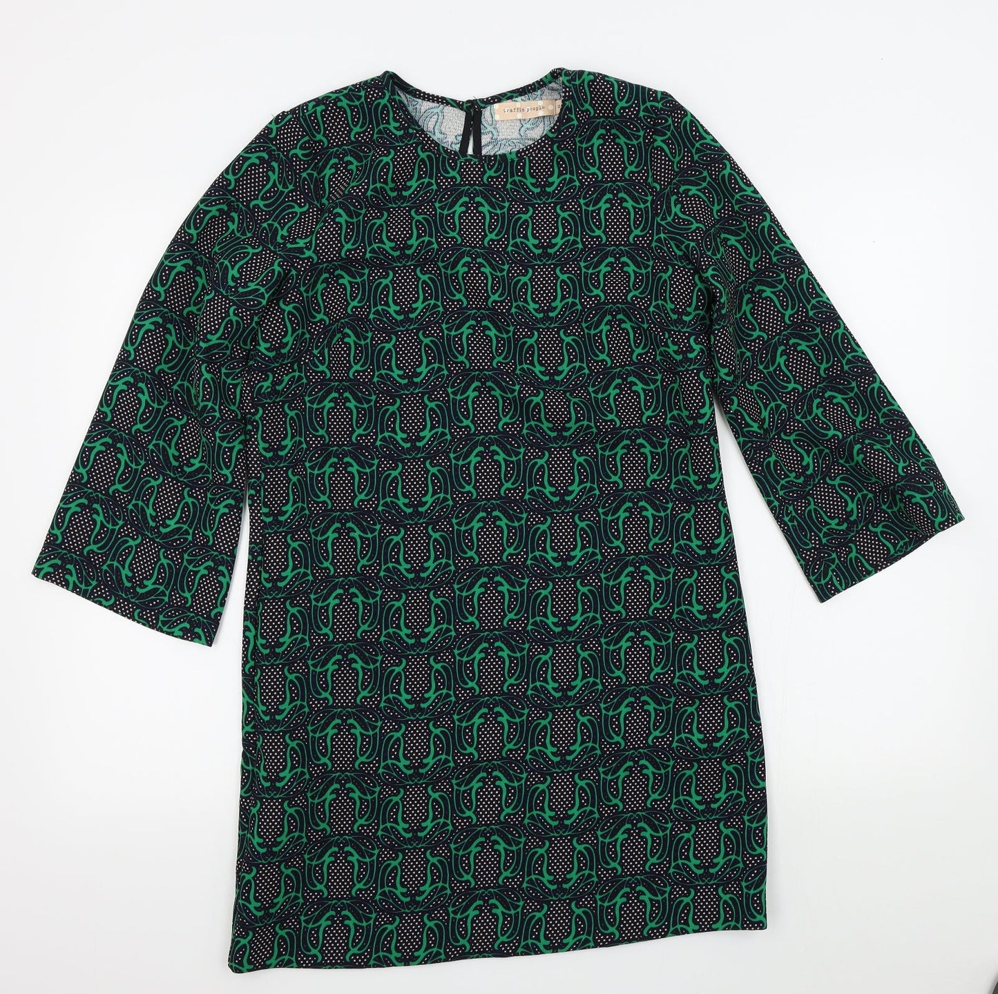 Traffic People Womens Green Geometric  A-Line  Size S