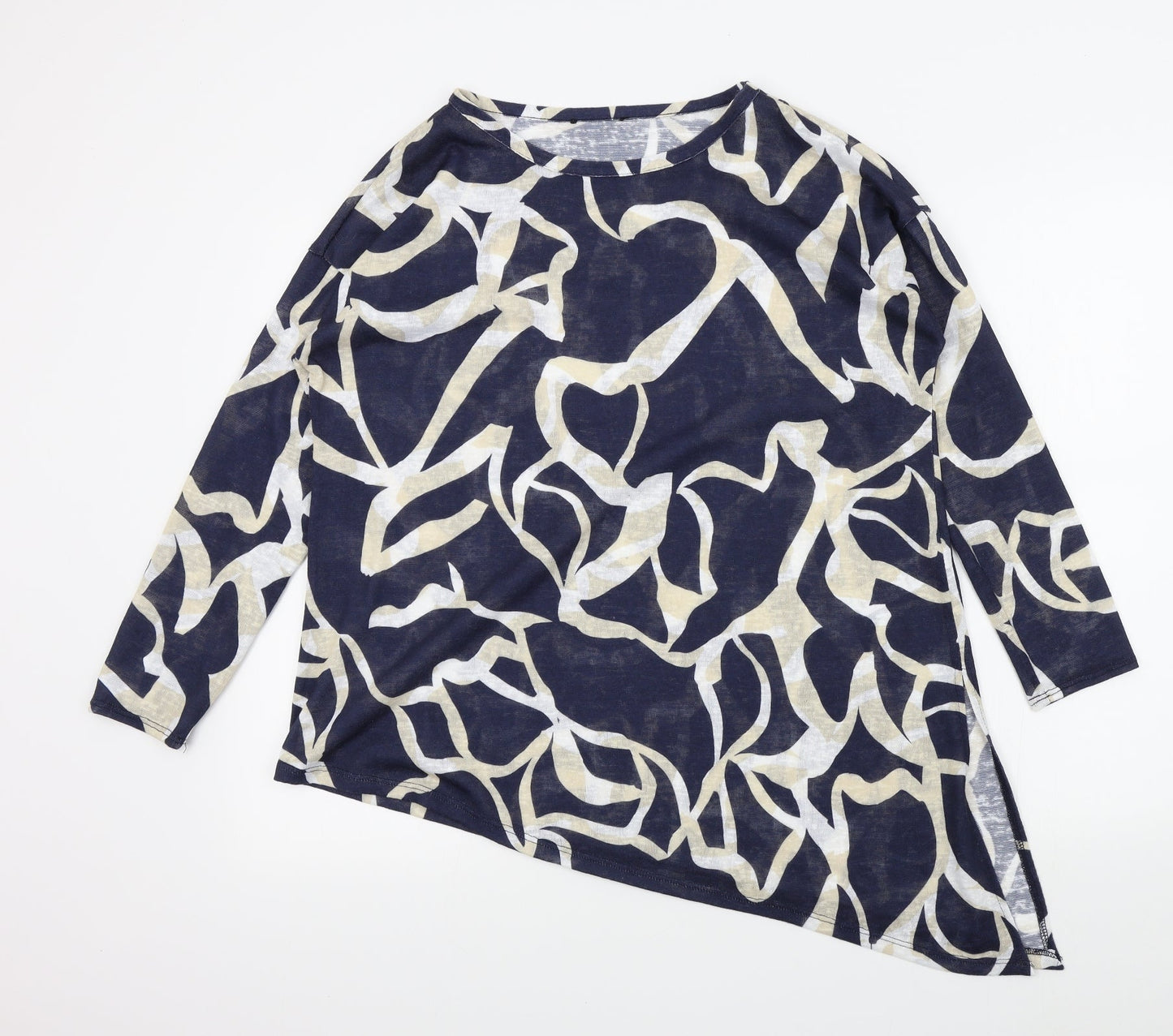 Wallis Womens Blue Geometric  Pullover Jumper Size M