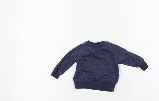 Primark Boys Blue Colourblock  Pullover Jumper Size 0-3 Months