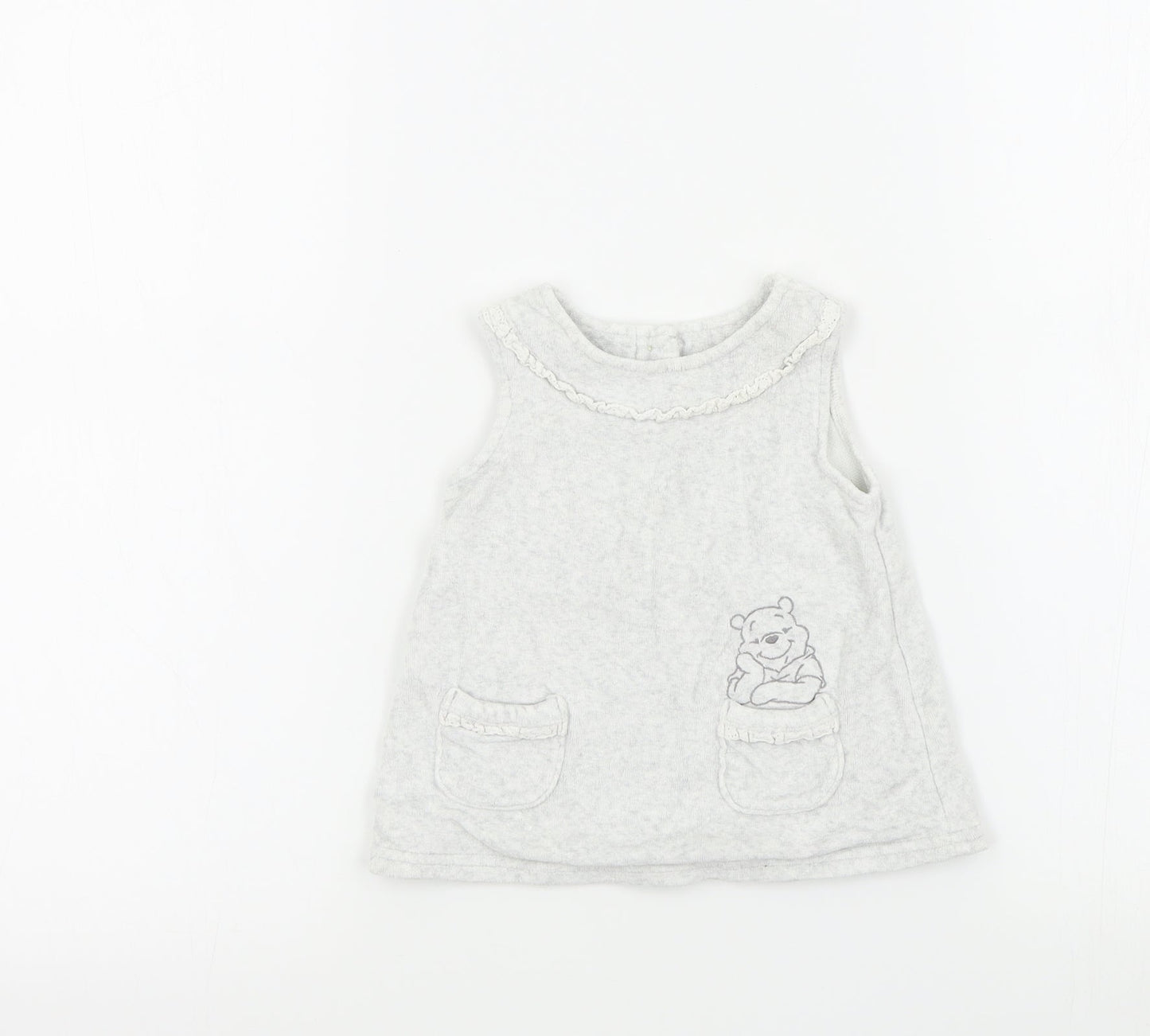 George Girls White   Pinafore/Dungaree Dress  Size 0-3 Months  - Disney Baby Winnie the Pooh