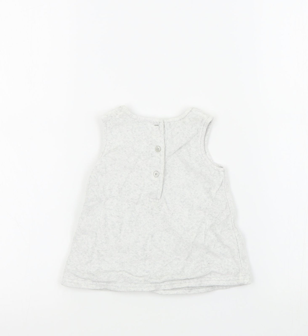 Back view of George girls’ white pinafore/dungaree dress, size 0-3, months - disney baby winnie the pooh
