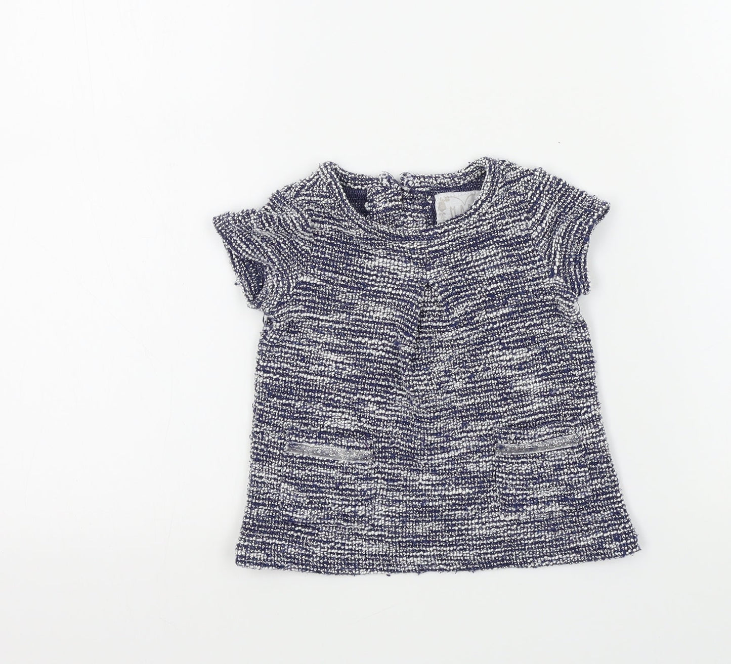 Primark Girls Blue Colourblock  Basic T-Shirt Size 0-3 Months