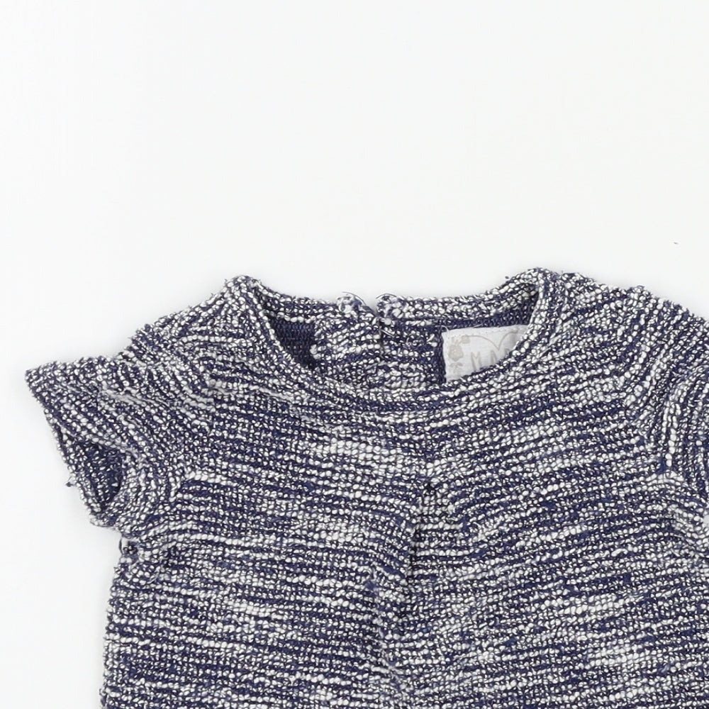 Primark Girls Blue Colourblock  Basic T-Shirt Size 0-3 Months