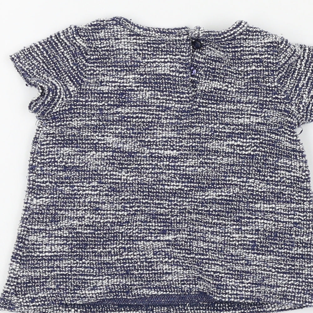 Primark Girls Blue Colourblock  Basic T-Shirt Size 0-3 Months