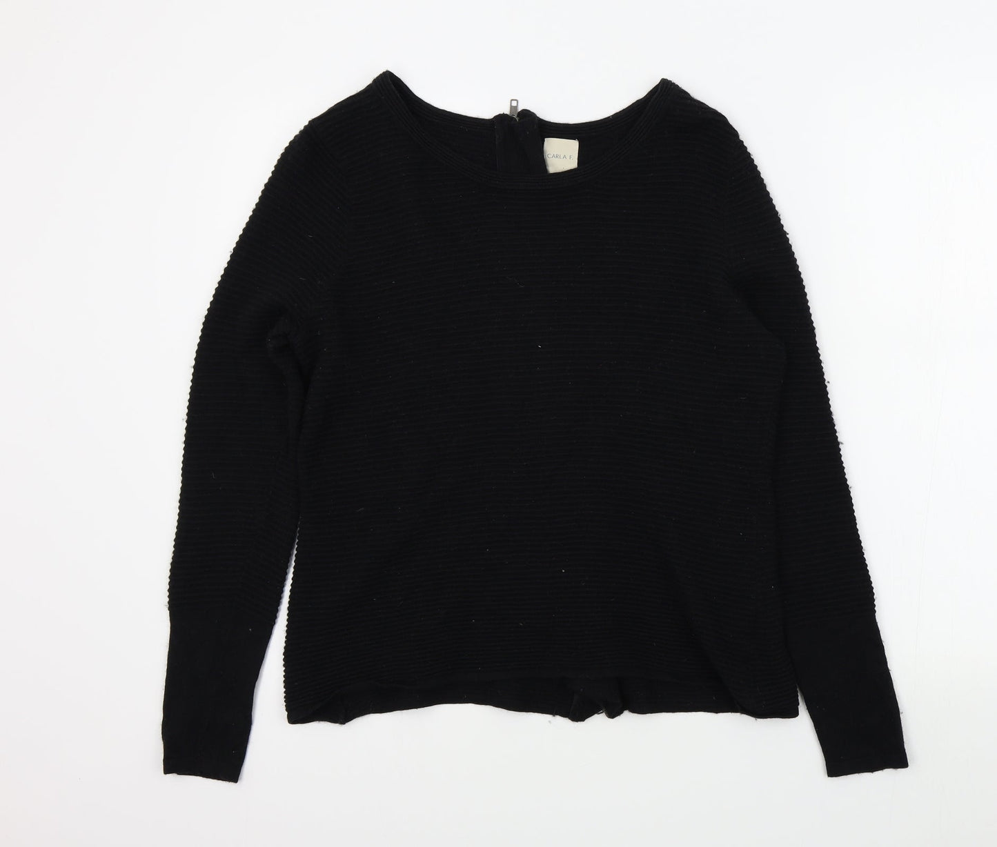 carla f. Womens Black   Pullover Jumper Size S