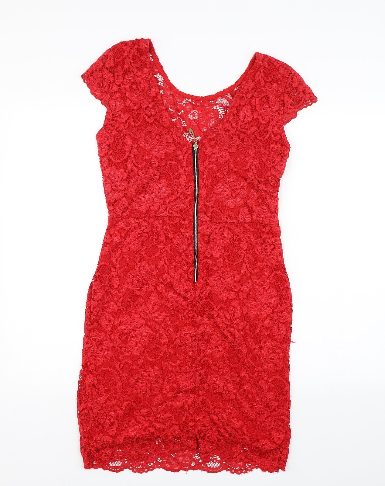Cameo Rose Womens Red Floral Lace Bodycon  Size L
