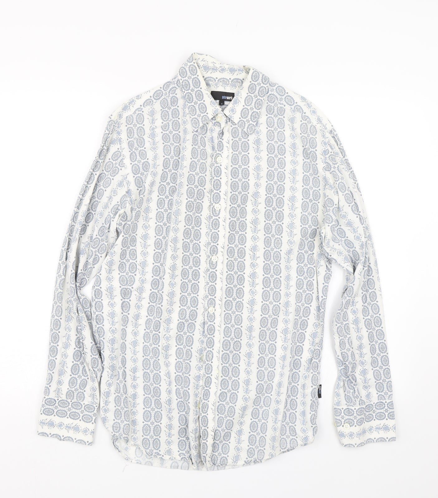 Peter Werth Mens Blue Paisley   Button-Up Size S