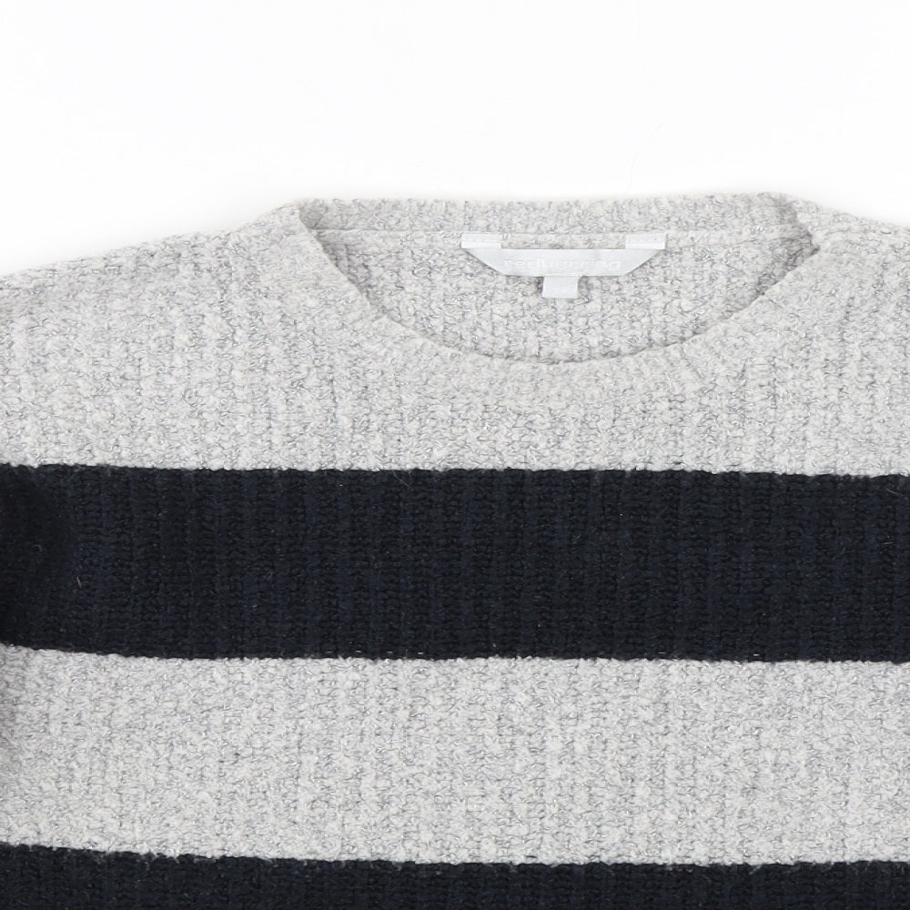 Red Herring Womens Grey Striped  Pullover Jumper Size 14