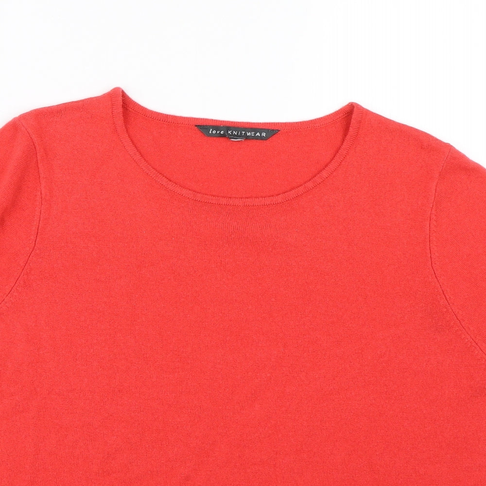 Love knitwear Womens Red   Basic T-Shirt Size 10