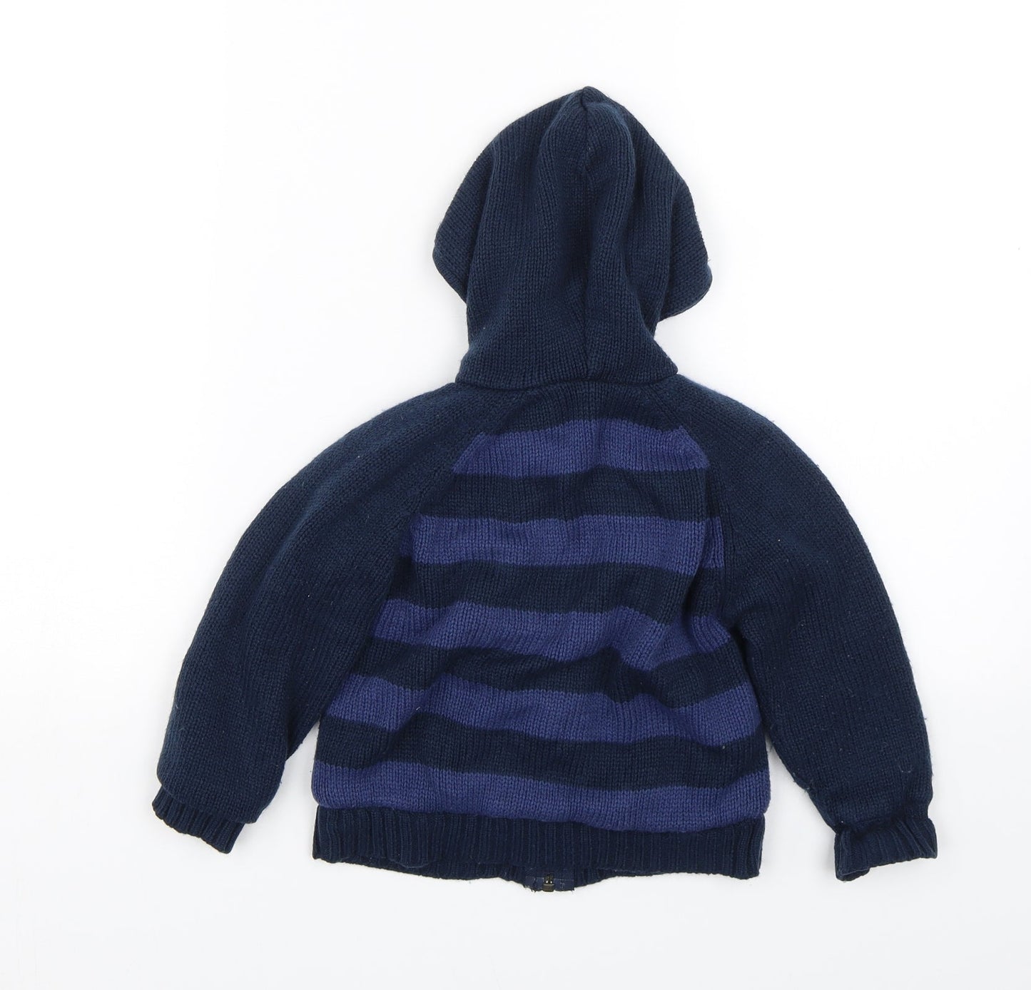 M&Co  Blue Striped Knit Full Zip Jumper Size 12-18 Months