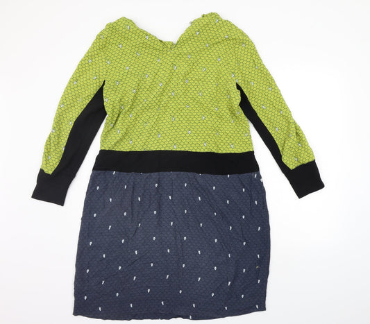 Foil Womens Yellow Geometric  A-Line  Size 12