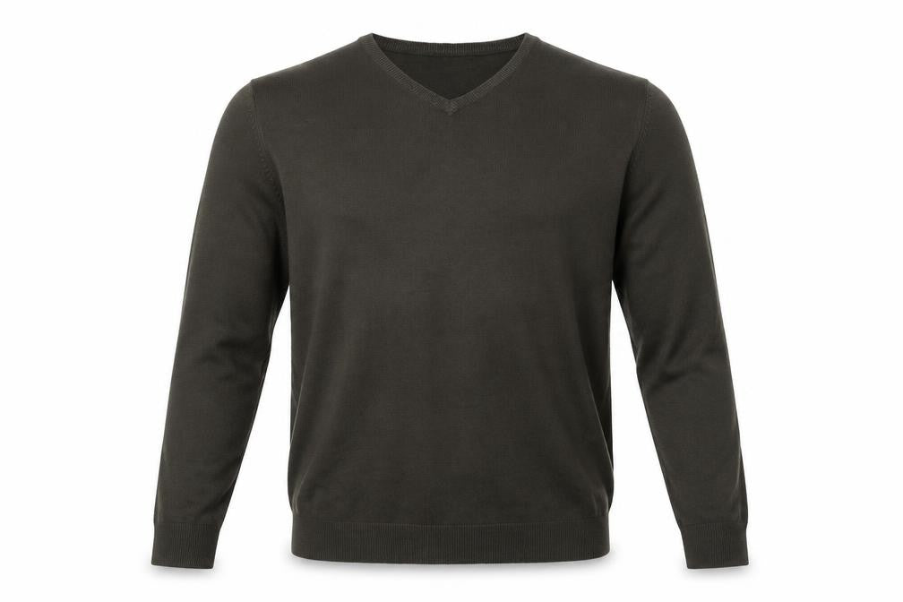 Front view of Tomas Nash men’s brown jumper, size M