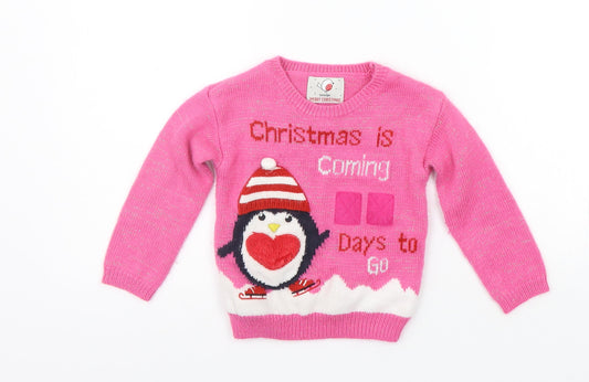 George Girls Pink   Pullover Jumper Size 12-18 Months