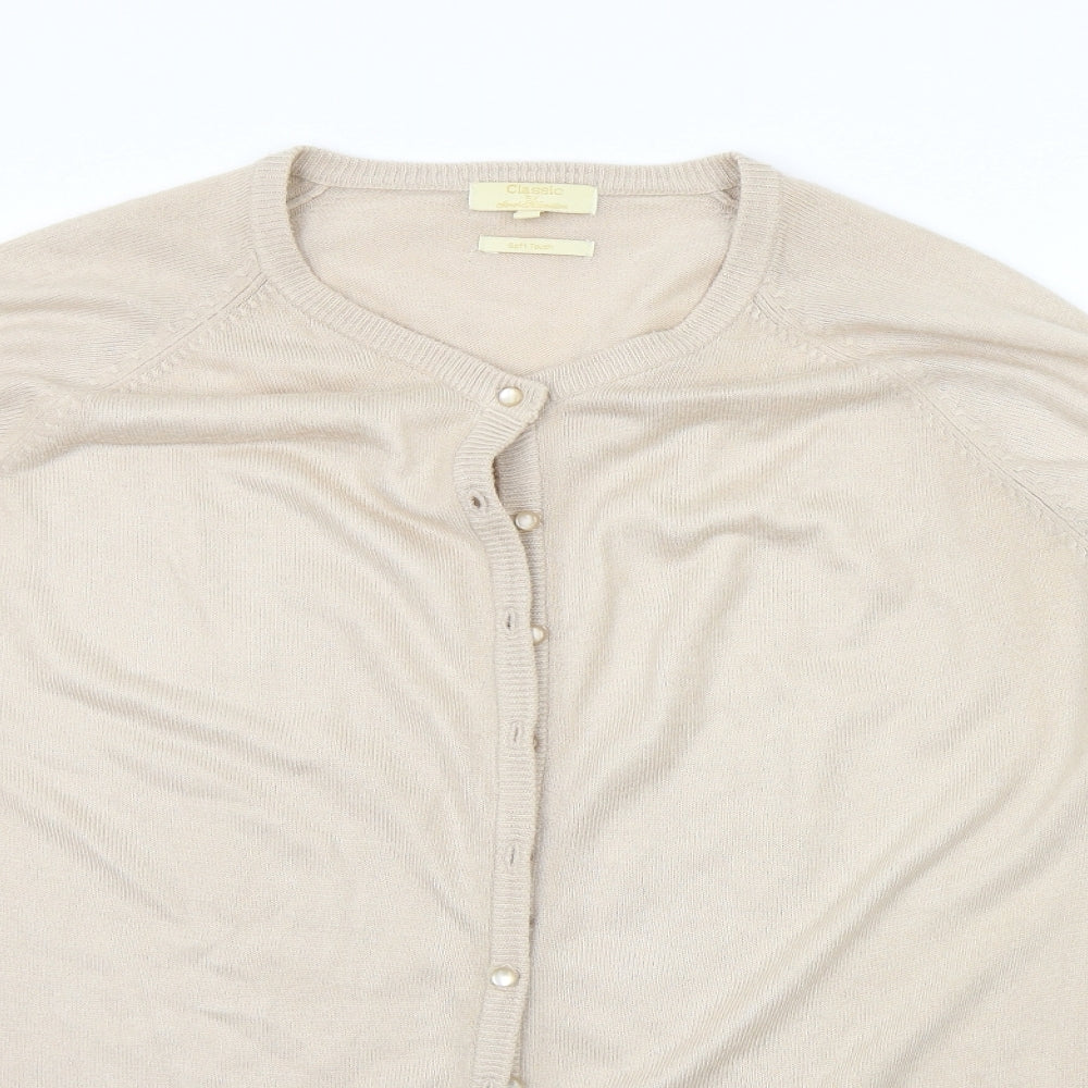 Sarah Hamilton Womens Beige   Cardigan Jumper Size M