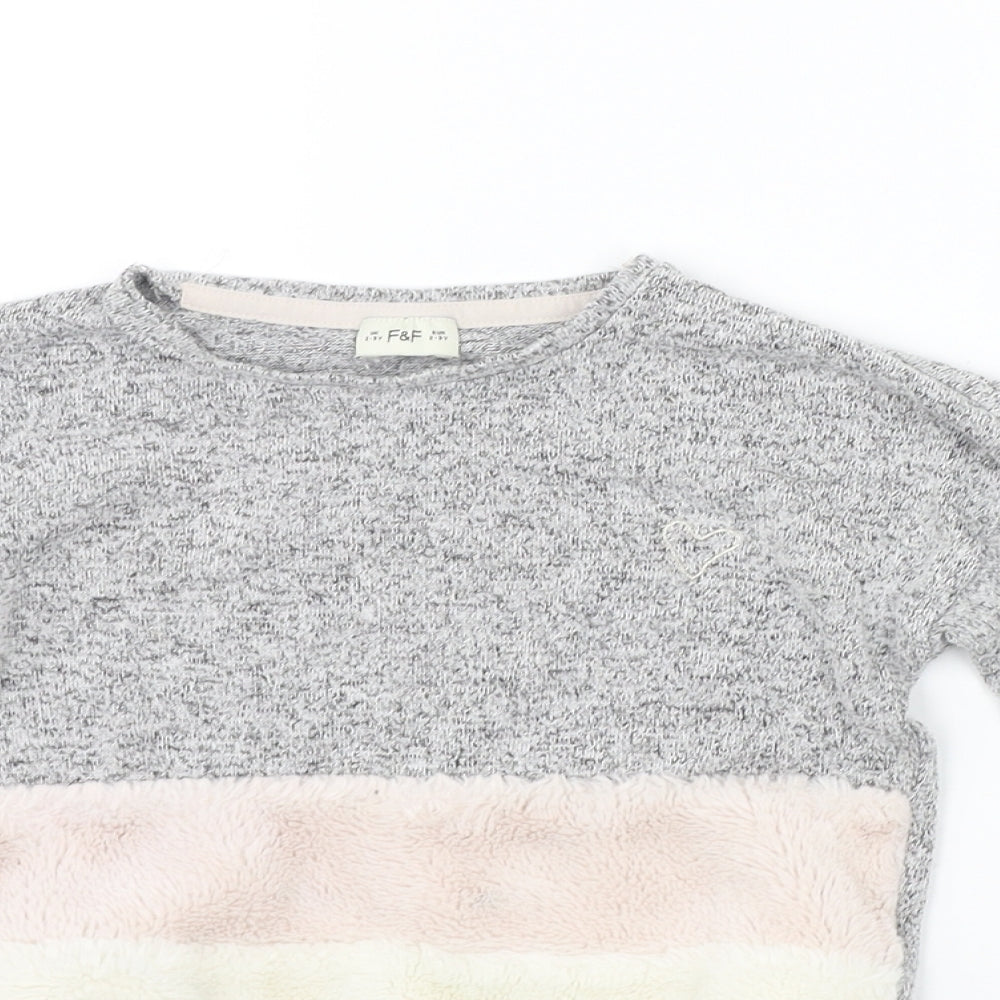 F&F Boys Grey   Pullover Jumper Size 2-3 Years  - washable mark