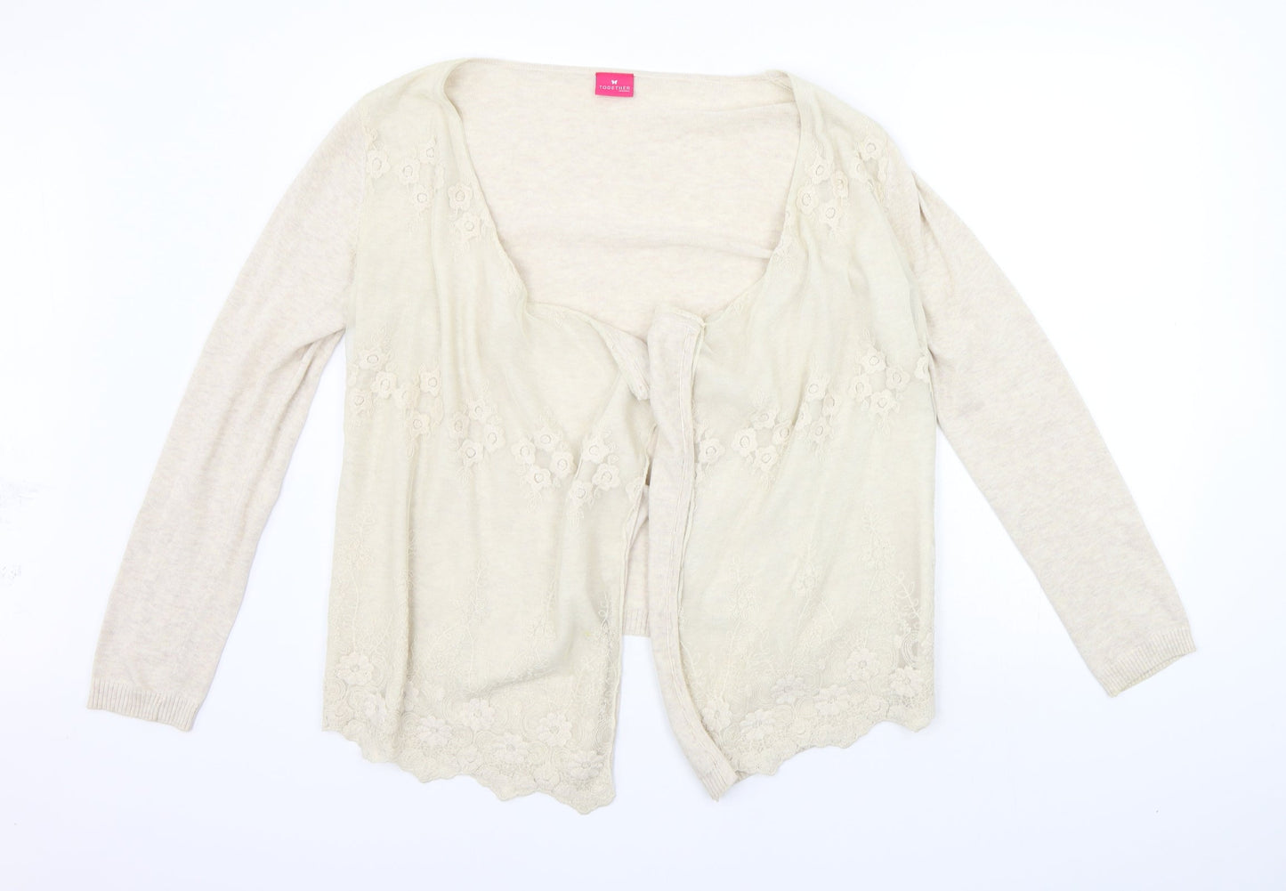 Together Womens Beige   Cardigan Jumper Size 12