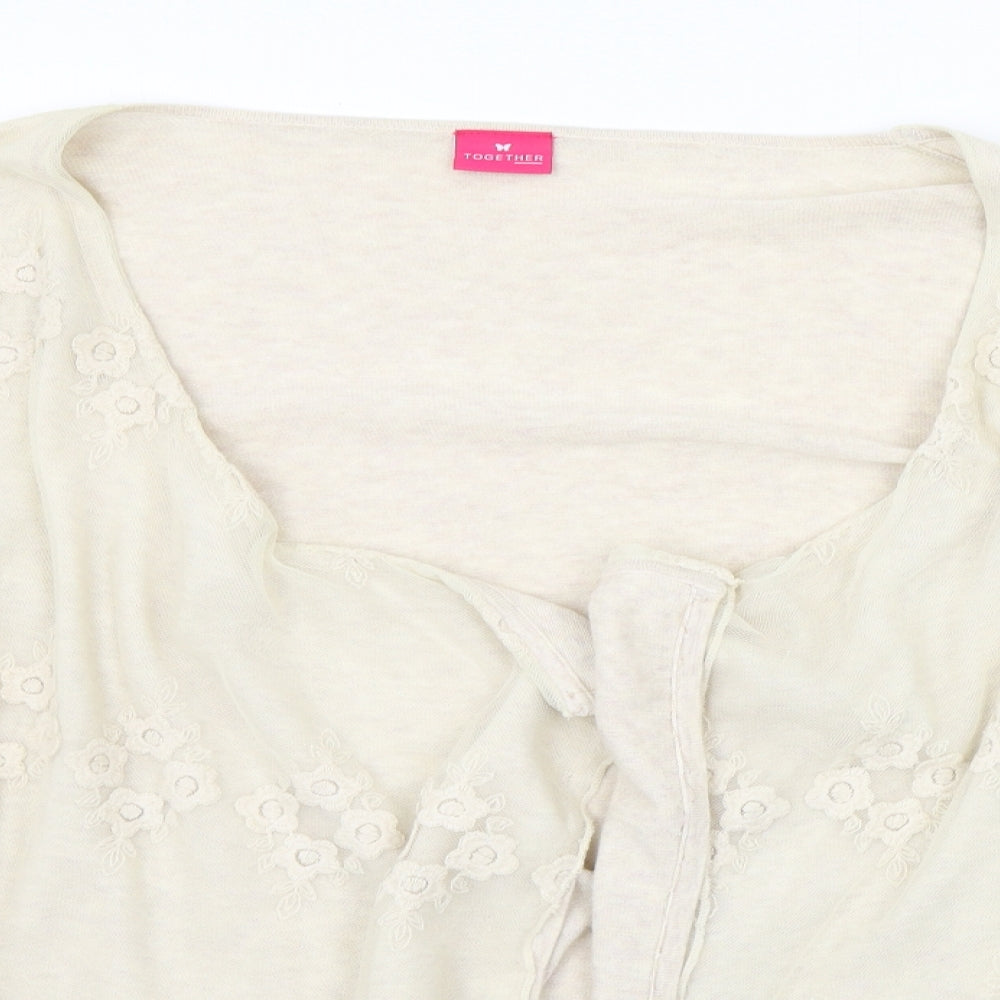 Together Womens Beige   Cardigan Jumper Size 12