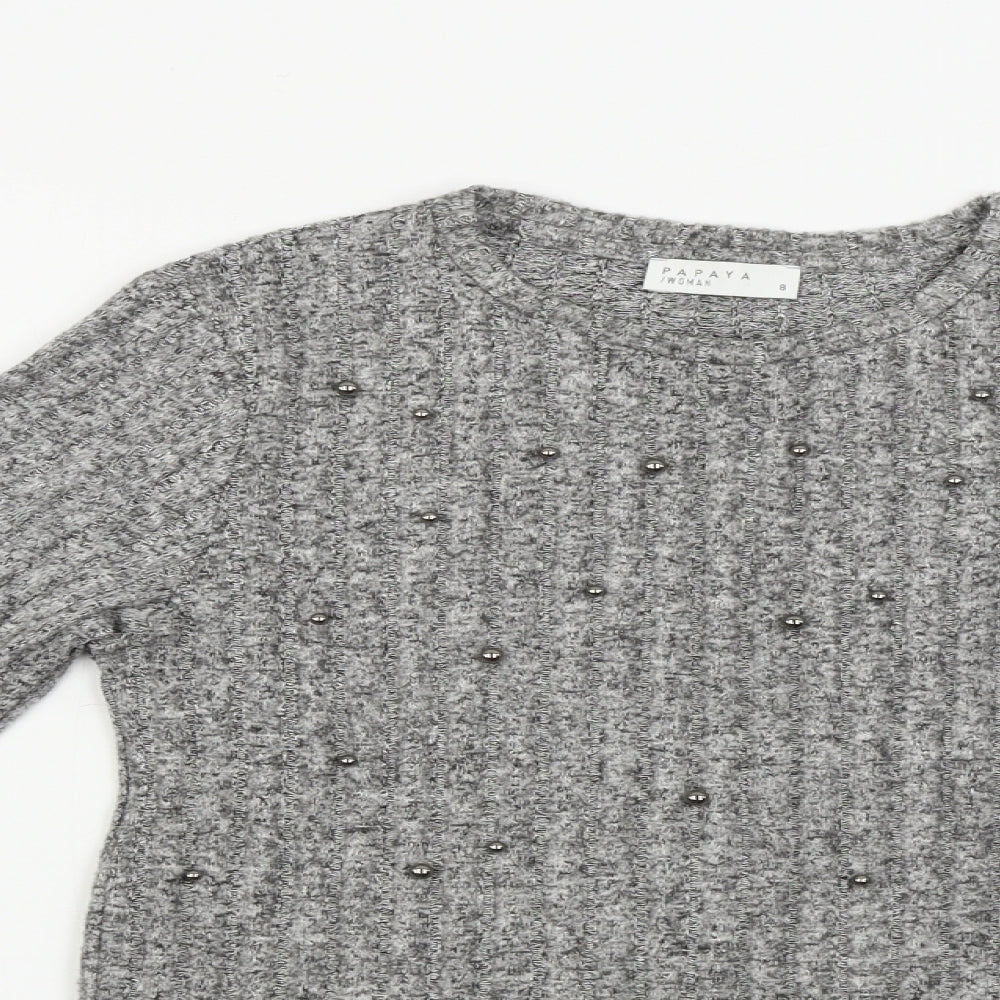 Papaya  Womens Grey   Pullover Jumper Size 8