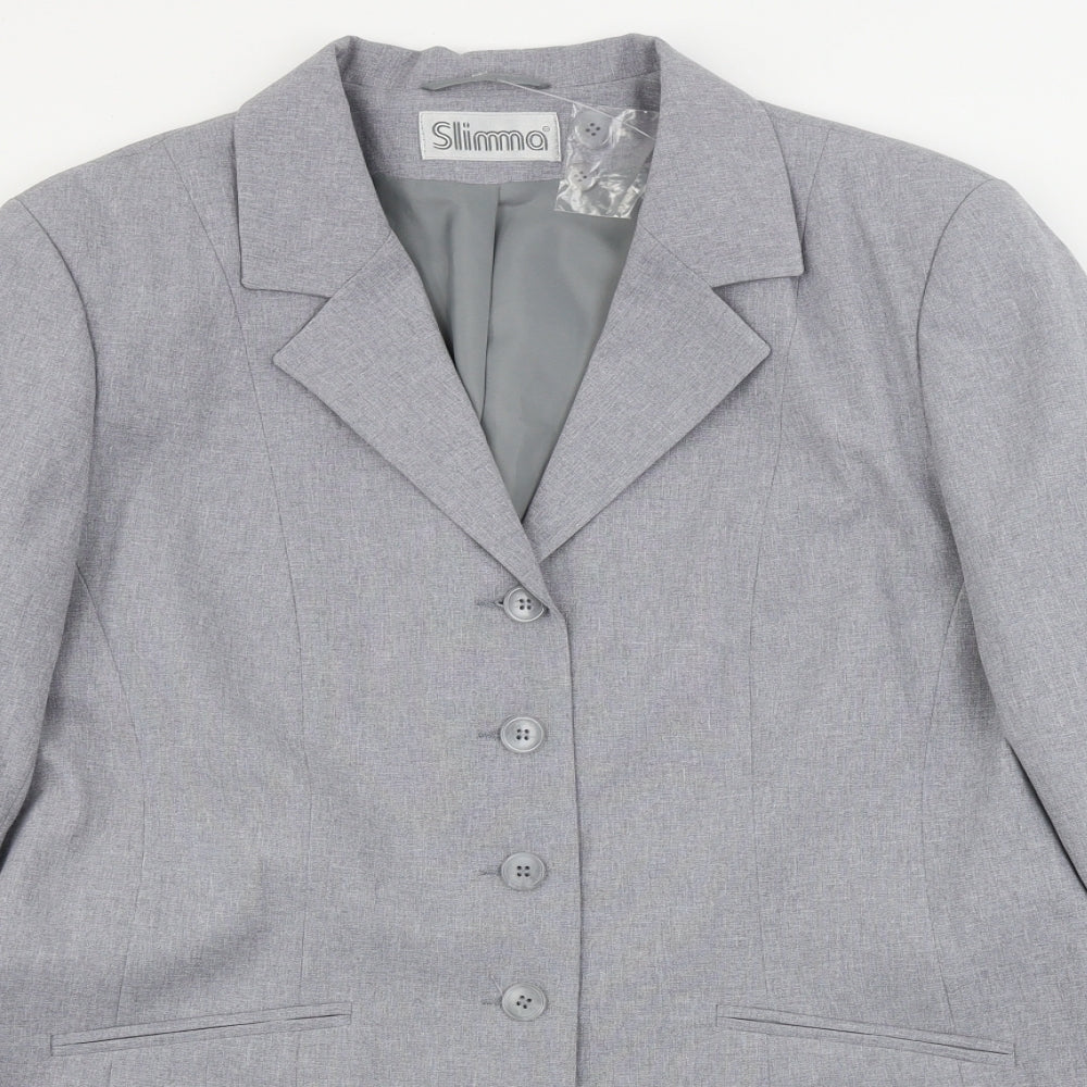 SLIMMA  Womens Grey   Jacket Blazer Size 18