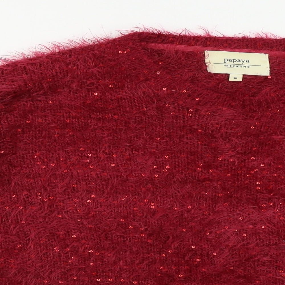 Papaya  Womens Purple   Pullover Jumper Size S