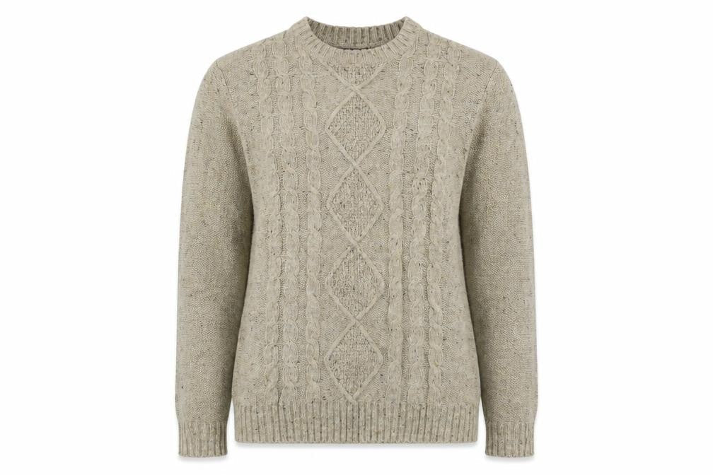 Front view of Atlantic Bay women’s brown jumper, size M