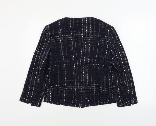 Gerry Weber Womens Blue Check  Jacket Coat Size 10