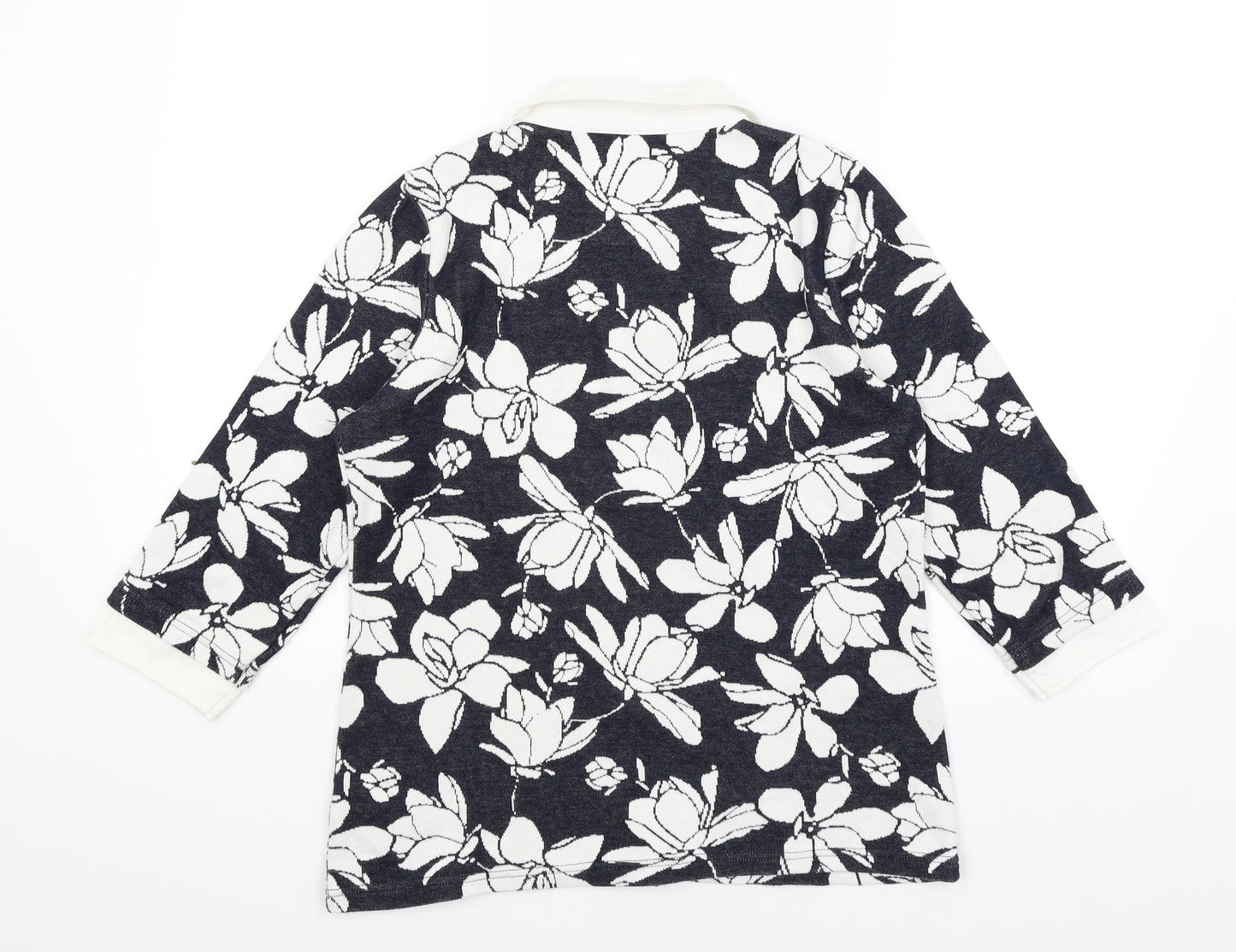 Bonmarche Womens Blue Floral  Pullover Jumper Size 10