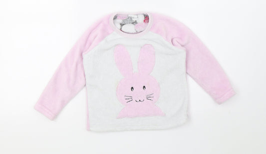 Jumbo Girls Pink Solid  Top Pyjama Top Size 4 Years  - Rabbit