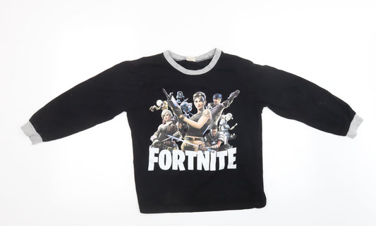 Preworn Boys Black   Pullover Sweatshirt Size 7-8 Years