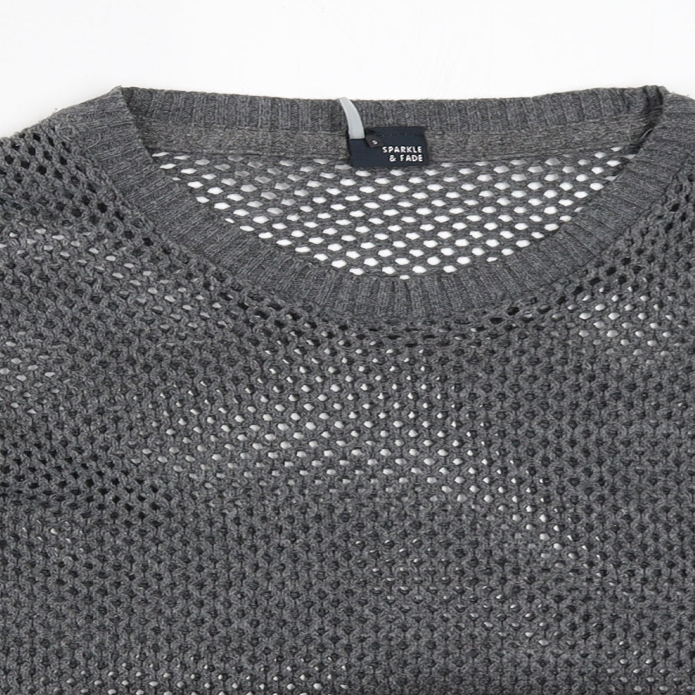 Sparkle & Fade Womens Grey   Pullover Jumper Size S
