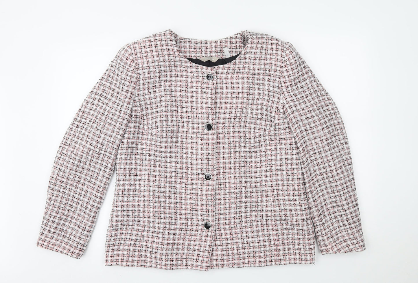 Anthology Womens Pink Check  Overcoat Coat Size 14