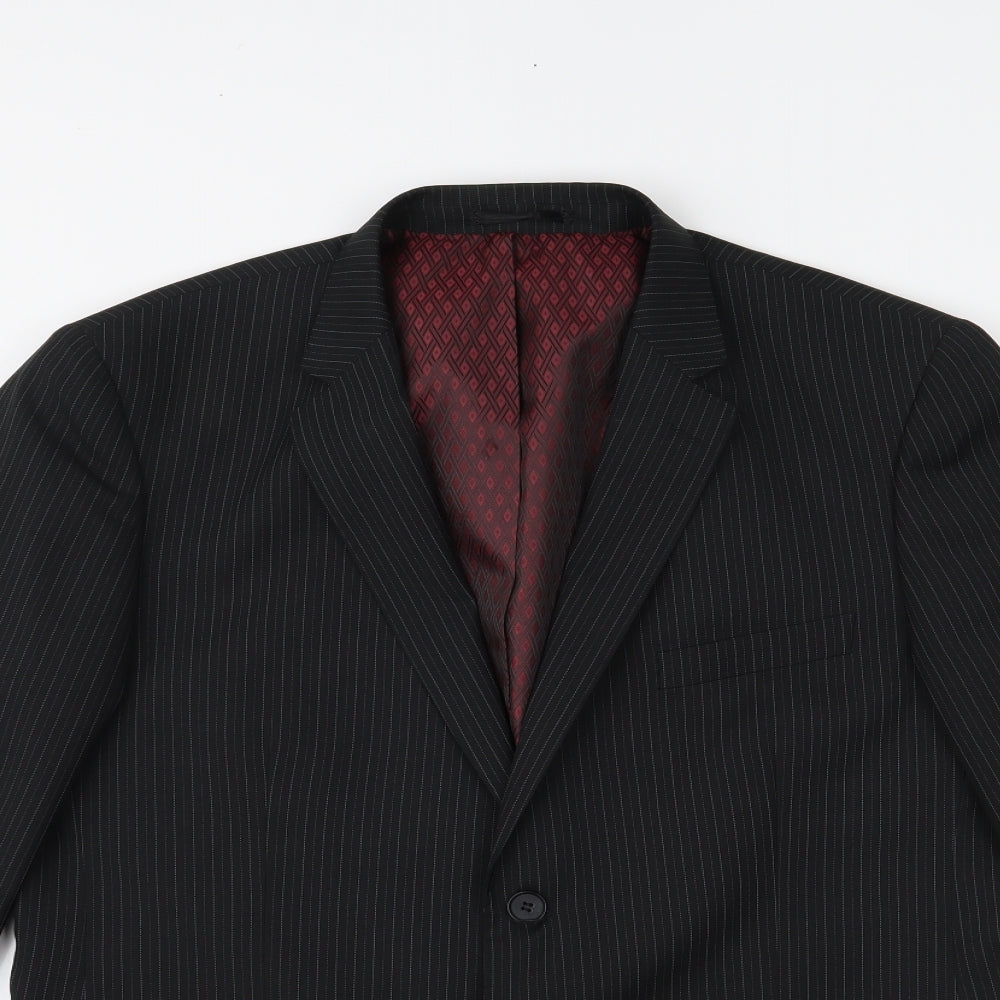 Taylor & Wright Mens Black Striped  Jacket Suit Jacket