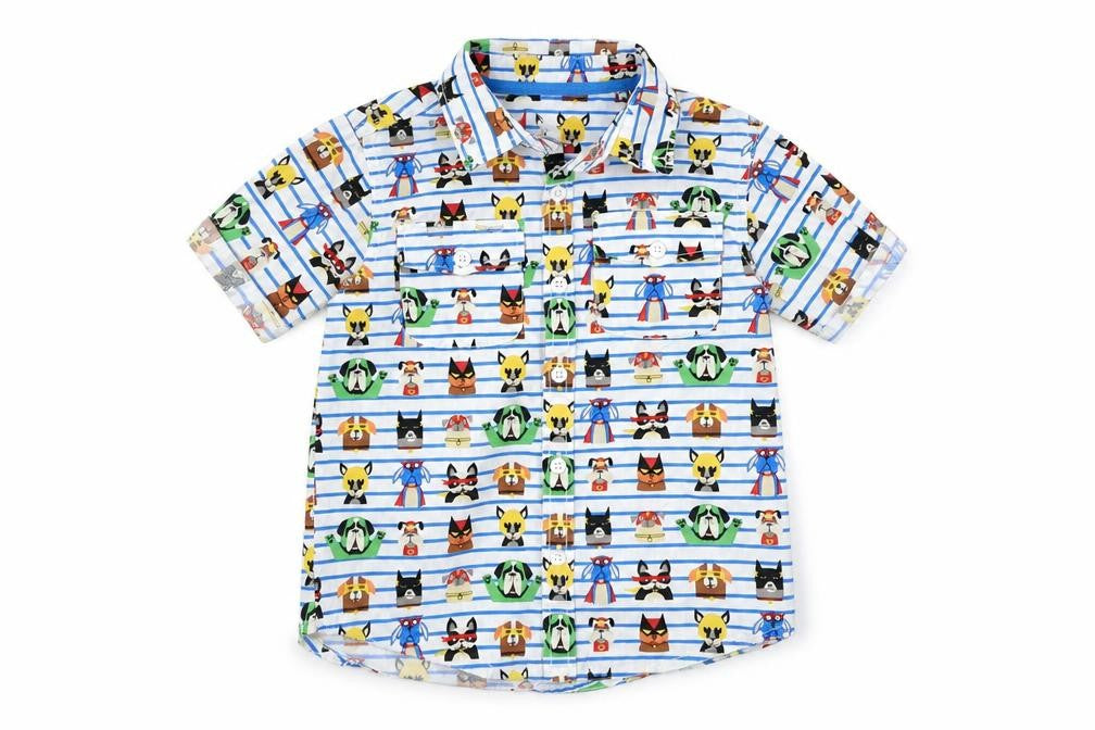 TU Girls White Striped  Basic Button-Up Size 4 Years  - Animal