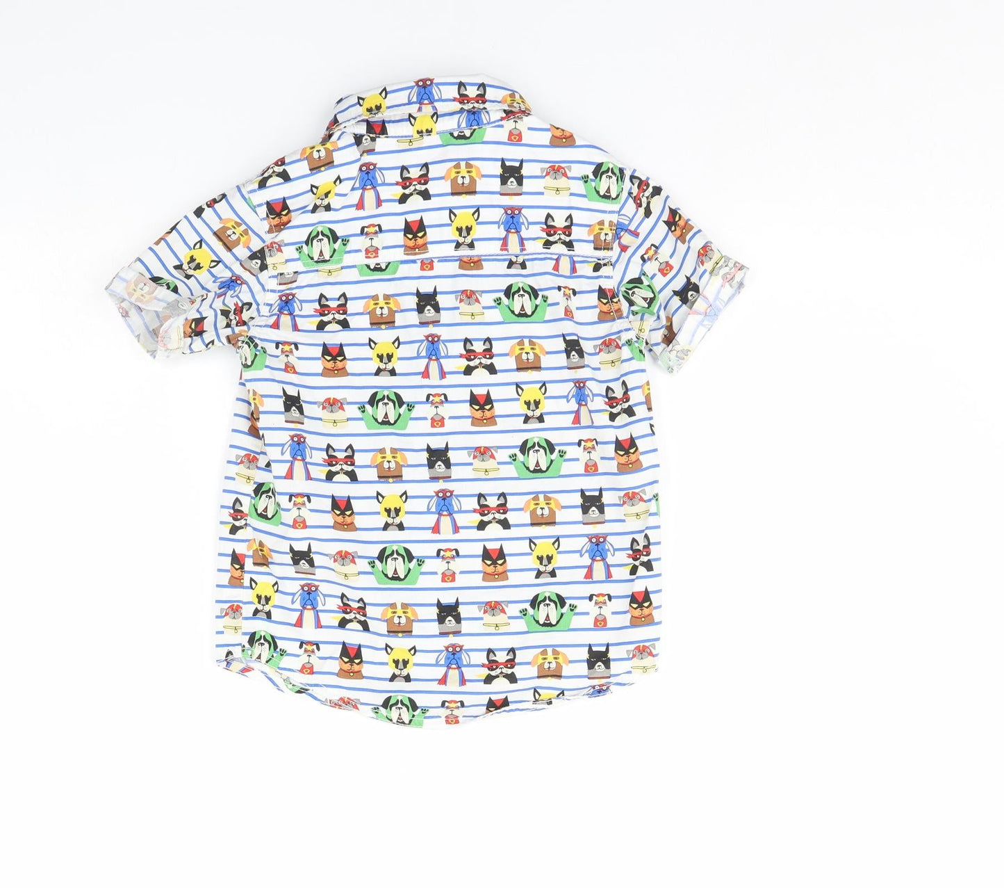 TU Girls White Striped  Basic Button-Up Size 4 Years  - Animal
