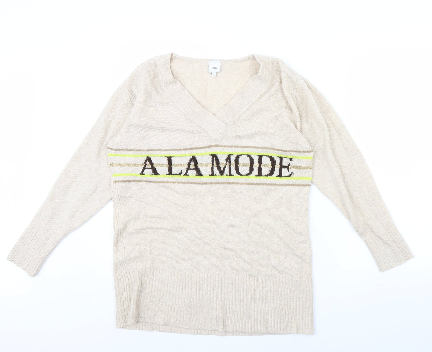 River Island Womens Beige   Pullover Jumper Size XS  - A la mode