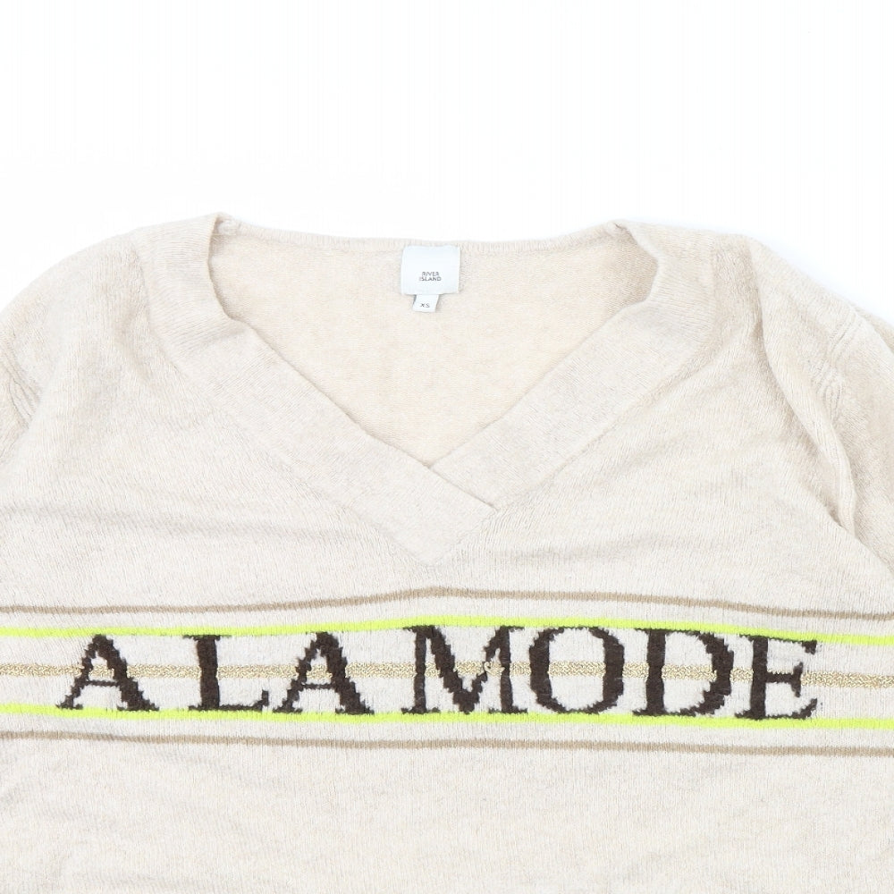 River Island Womens Beige   Pullover Jumper Size XS  - A la mode