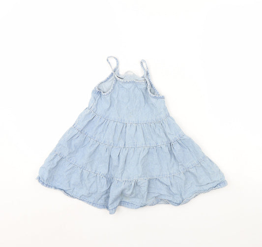 M&Co Girls Blue  Denim Fit & Flare  Size 18 Months