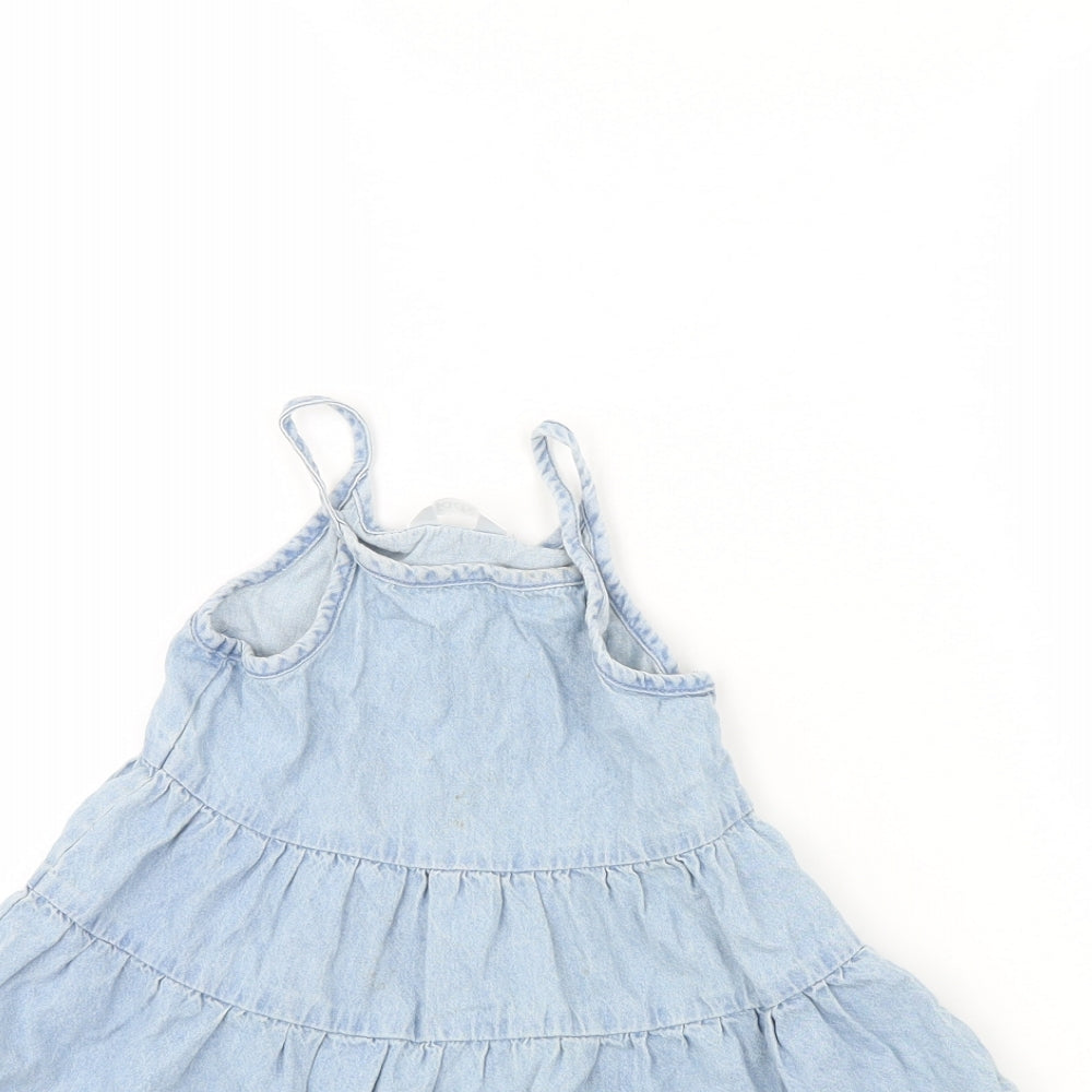 M&Co Girls Blue  Denim Fit & Flare  Size 18 Months
