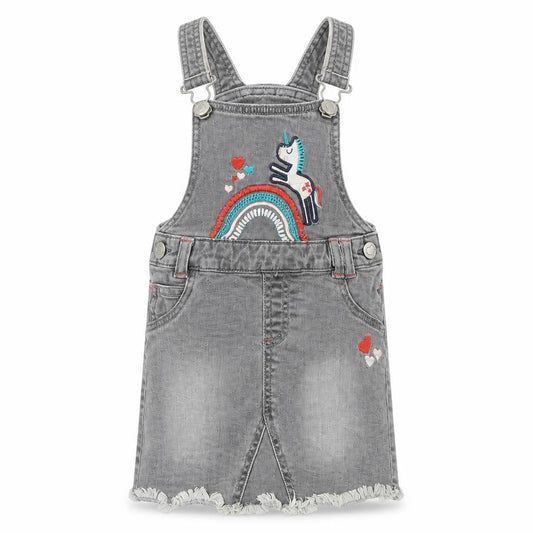 M&Co Girls Grey  Denim Mini  Size 2 Years  - Rainbow
