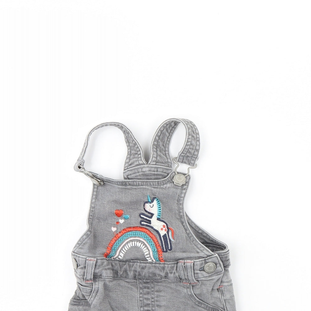 M&Co Girls Grey  Denim Mini  Size 2 Years  - Rainbow