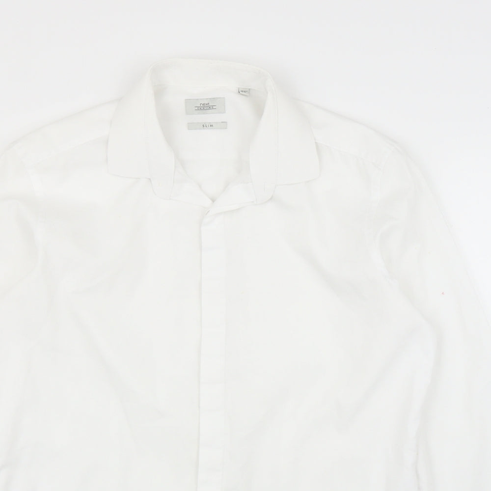 NEXT Mens White    Button-Up Size 15.5