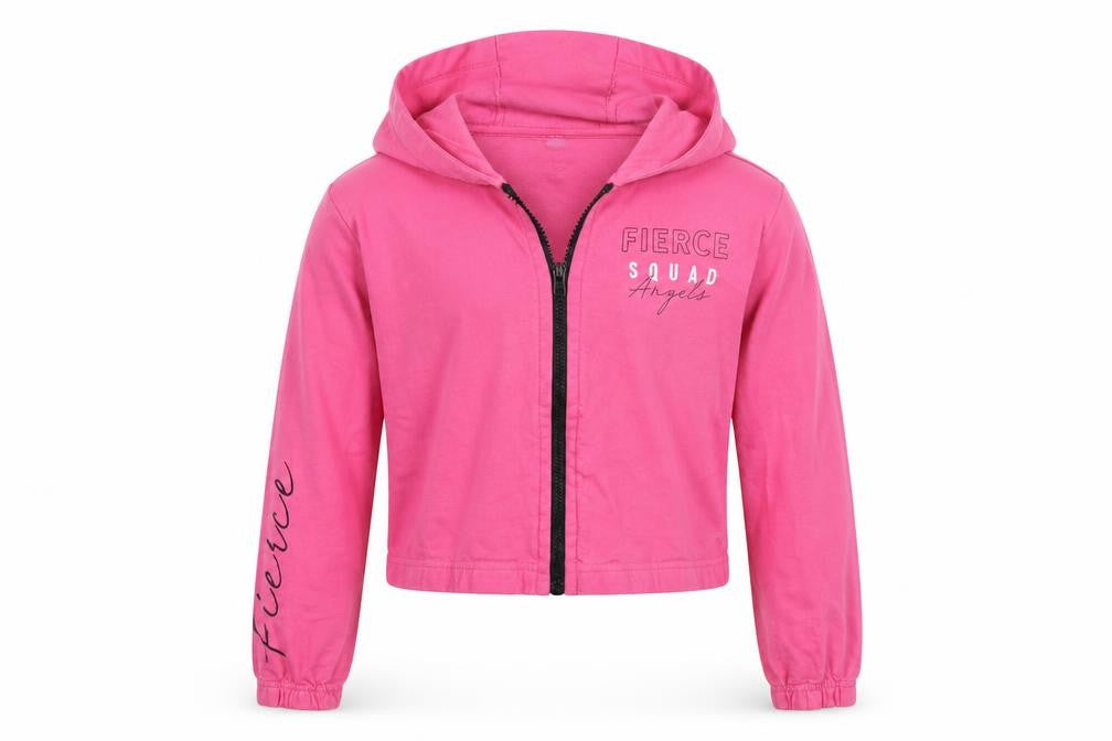 Front view of Studio girls’ pink jacket, size 12, years
