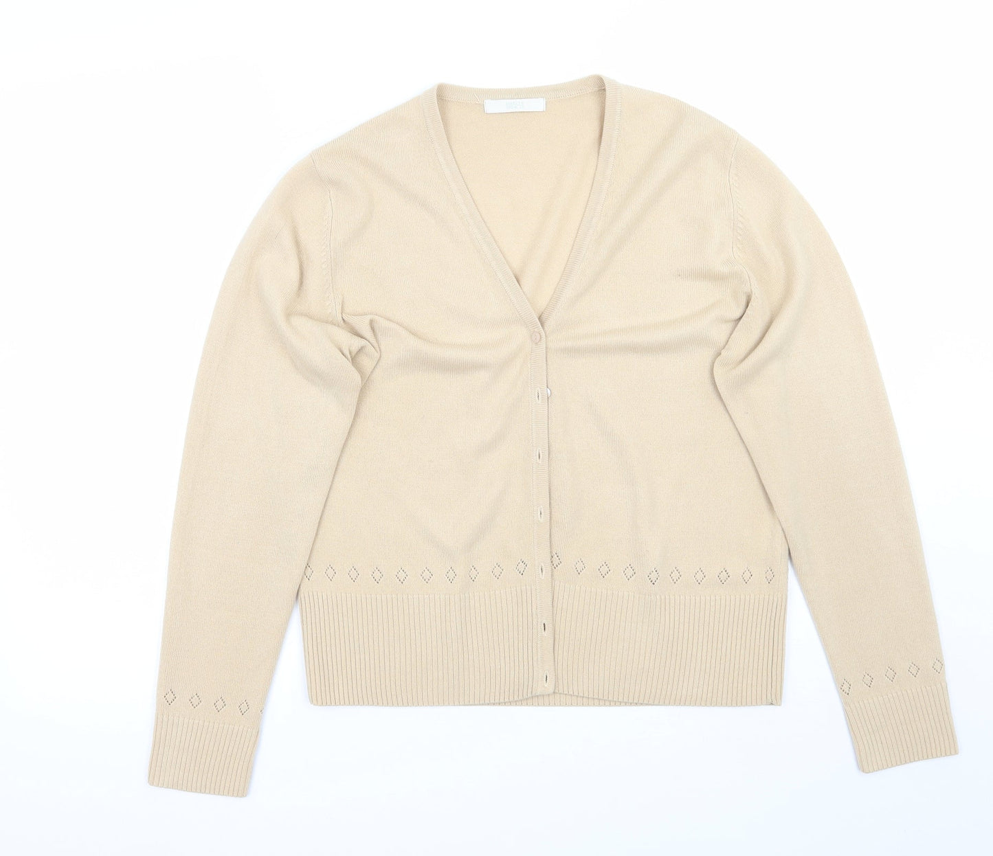 Marks and Spencer Womens Beige   Cardigan Jumper Size 14