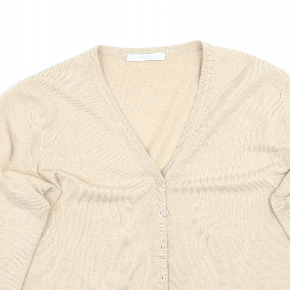 Marks and Spencer Womens Beige   Cardigan Jumper Size 14